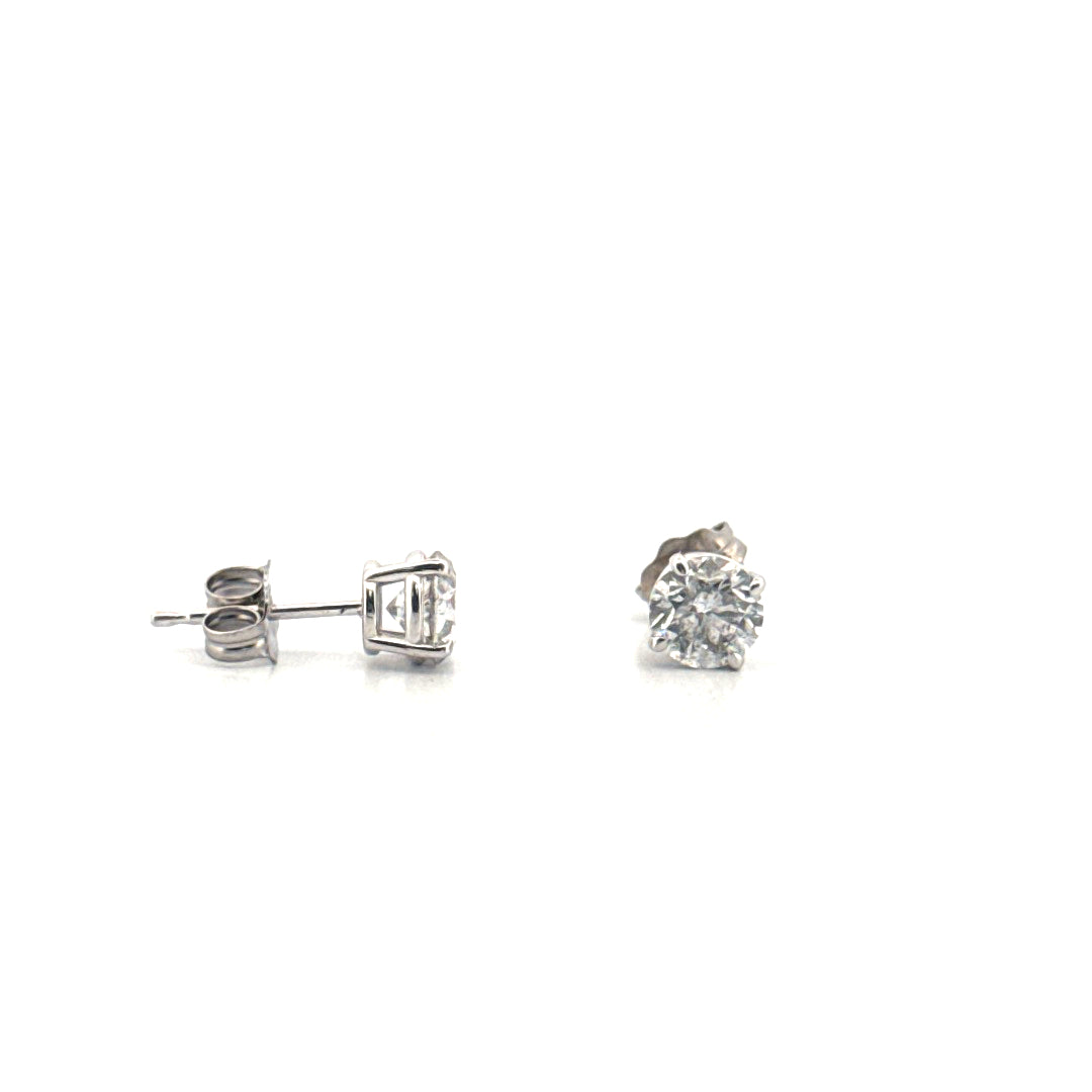 1cttw. Natural Studs in 14K White Gold Mountings