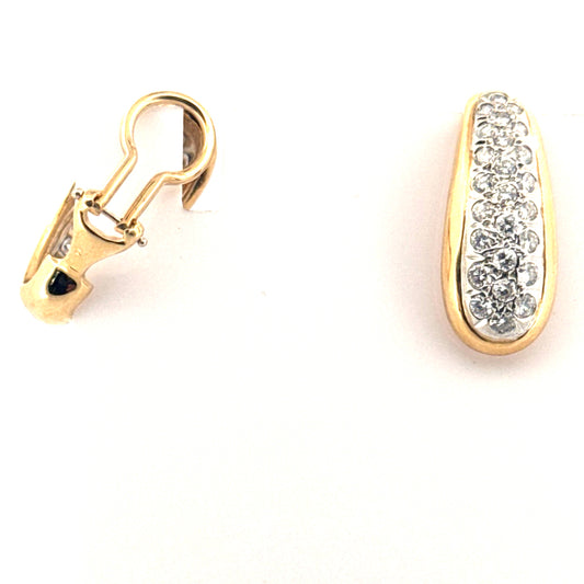 Diamond Clip on Earrings Set in 14K Yellow Gold