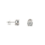 .50cttw. Natural Diamond Ear Studs Set in 10K White Gold