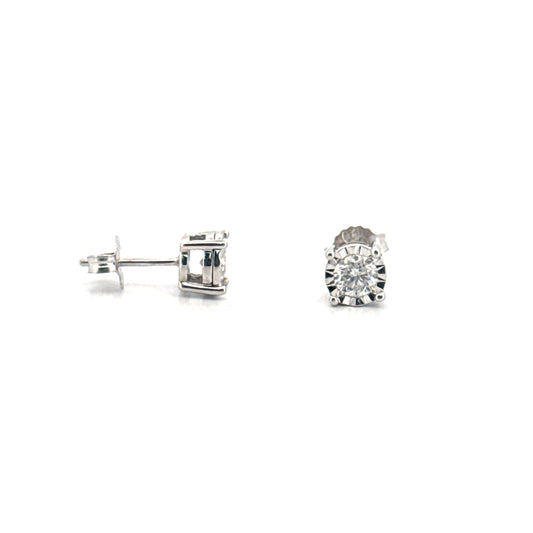 .50cttw. Natural Diamond Ear Studs Set in 10K White Gold
