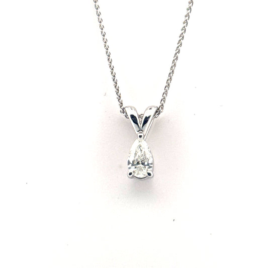 .51ct Pear Cut Natural Diamond Pendant set in 14k White Gold