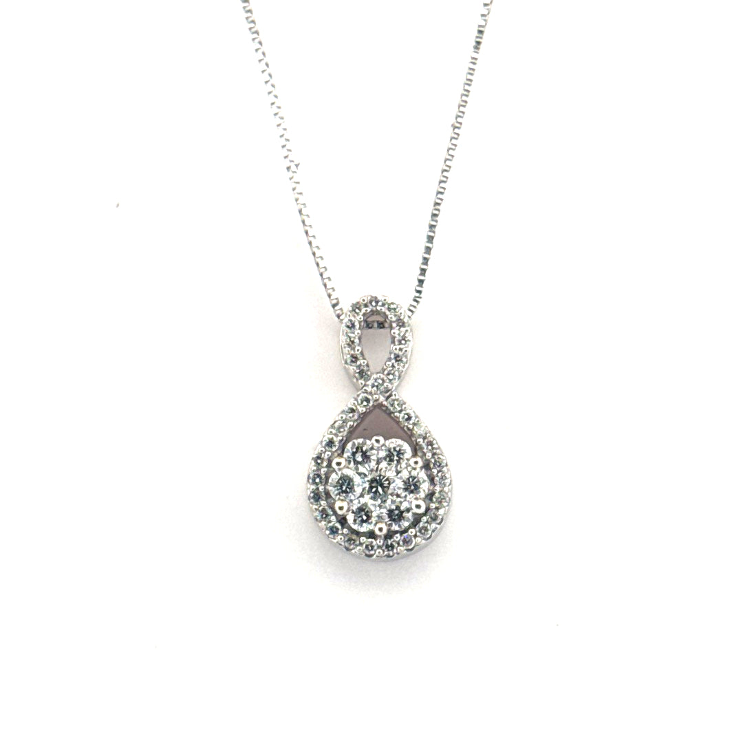 Natural Diamond Pendant Set in 14K White Gold