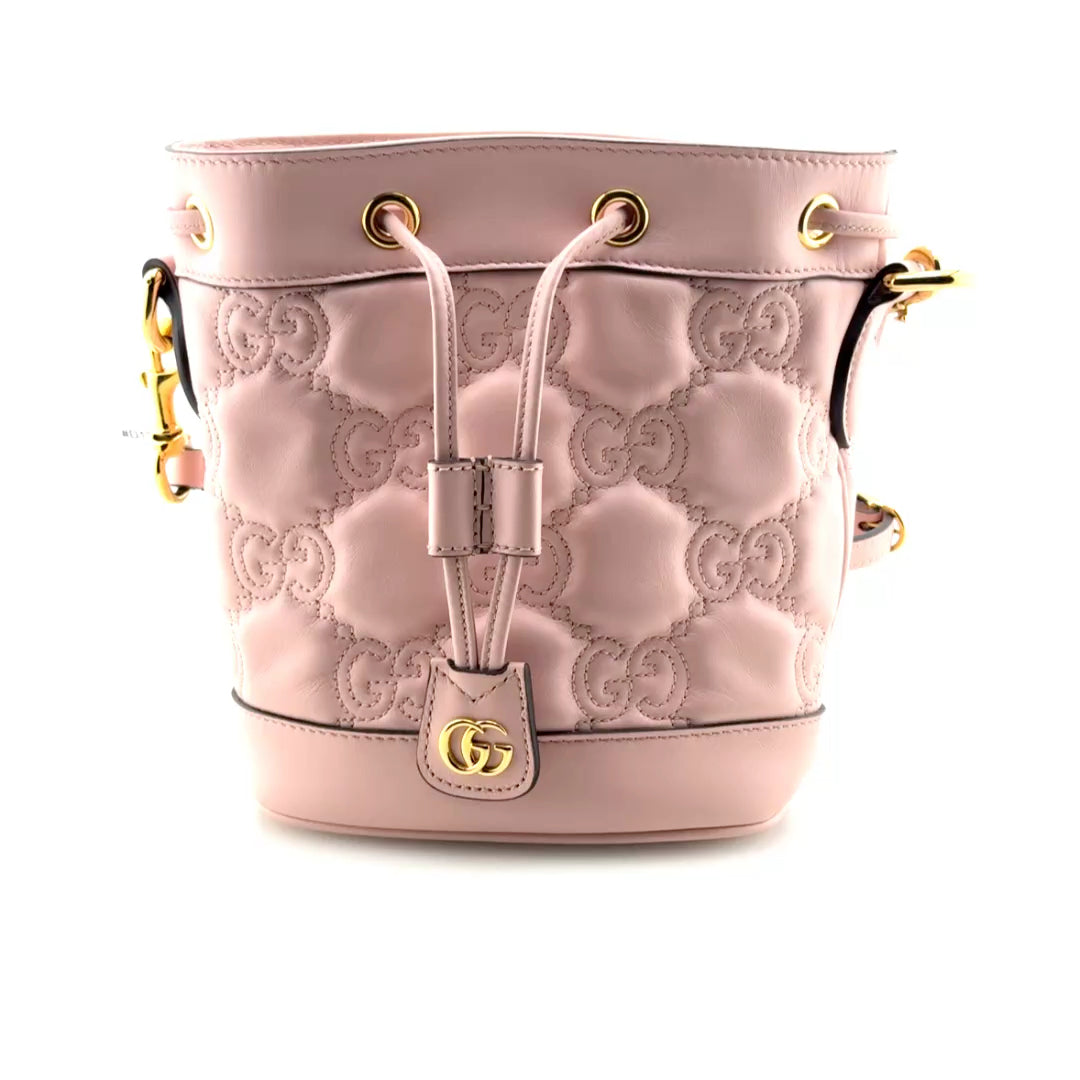 Gucci GG Matelasse Bucket Bag Pink