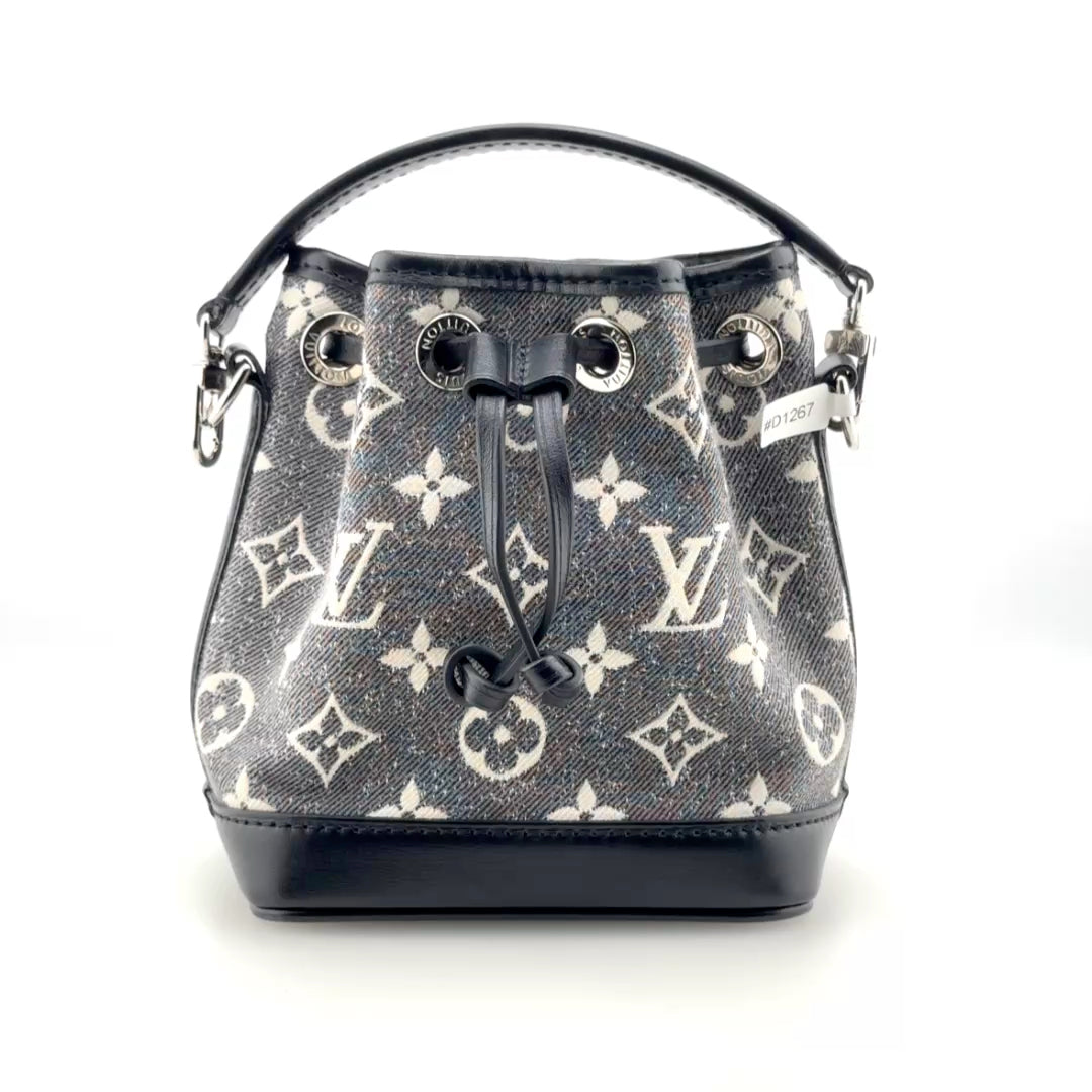 Louis Vuitton Noe Monogram Jacquard Denim Grey Noir