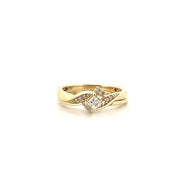 Diamond Ring with Matching Band in 10K Yellow Gold Sz 7