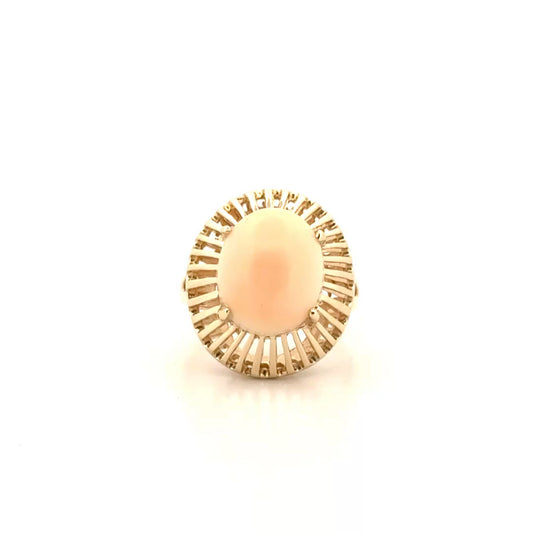 Coral Estate Ring in 14K Yellow Gold