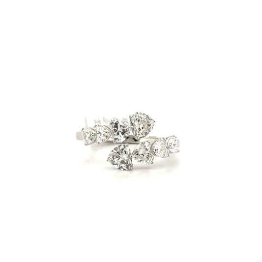 Lab Grown Graduated Heart Fashion Band in 14K White Gold