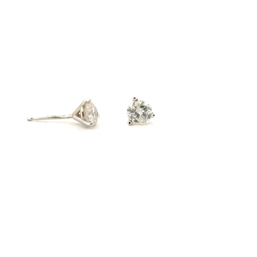 Approx. 1cttw. Diamond Ear Studs Set in 14K White Gold
