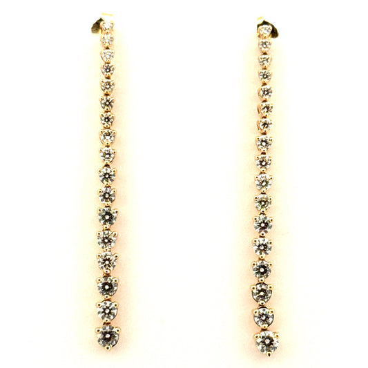 Natural Diamond Drop Earrings in 14K Yellow Gold