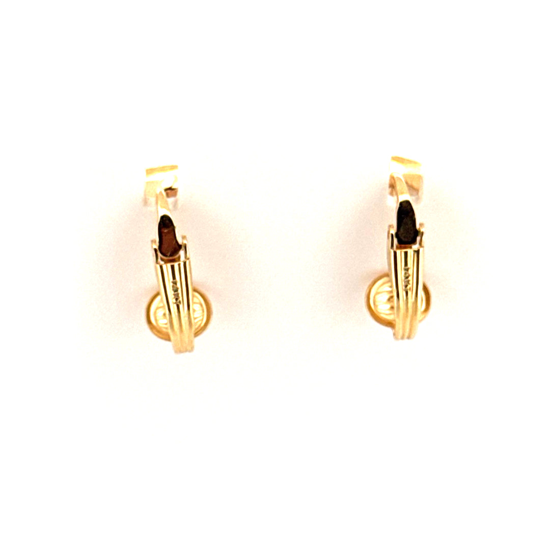 Pearl Clip on Earrings Set in 14K Yellow Gold