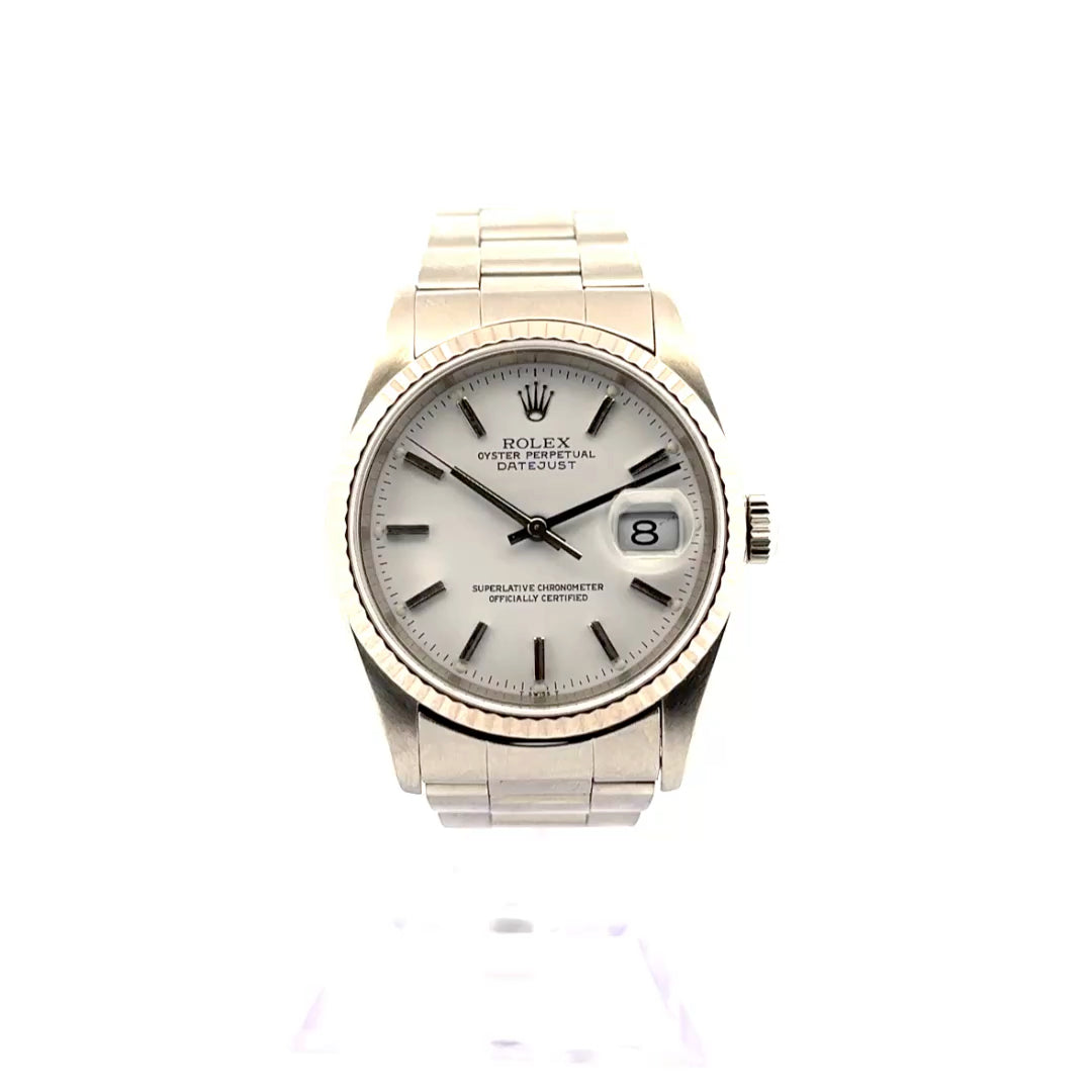 36mm Datejust Model 16234 White Dial Fluted (2000)