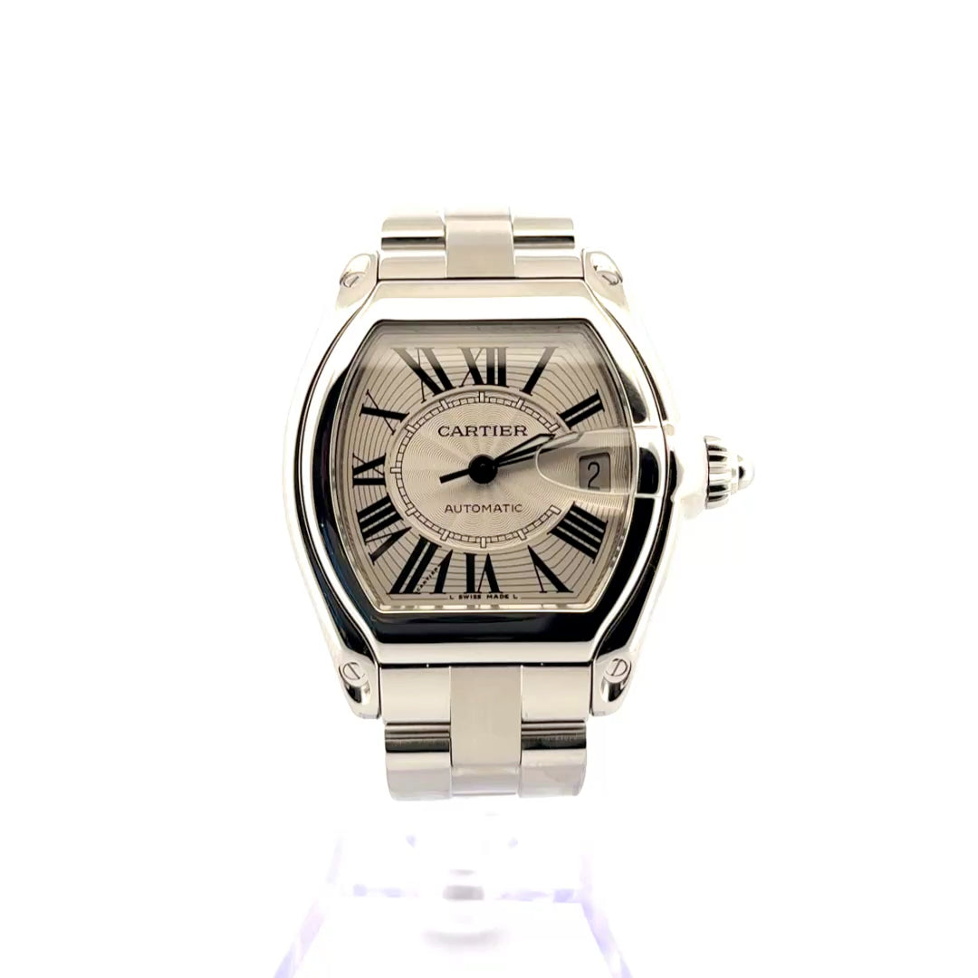 Cartier Roadster Stainless Steel White Dial