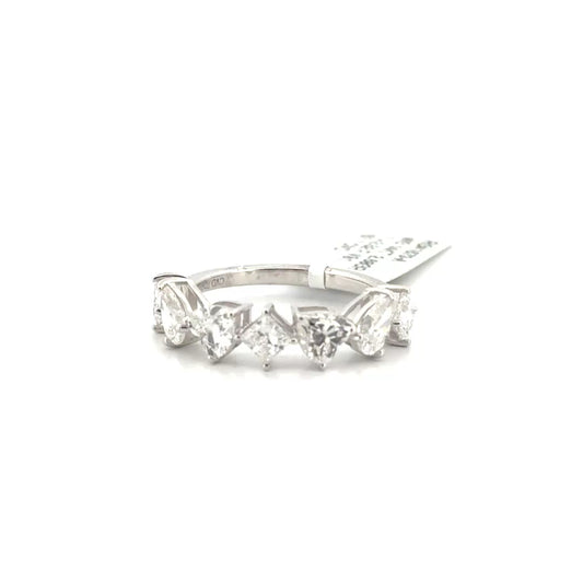 Multishape Lab Grown Diamond Fashion Band in 14K White Gold