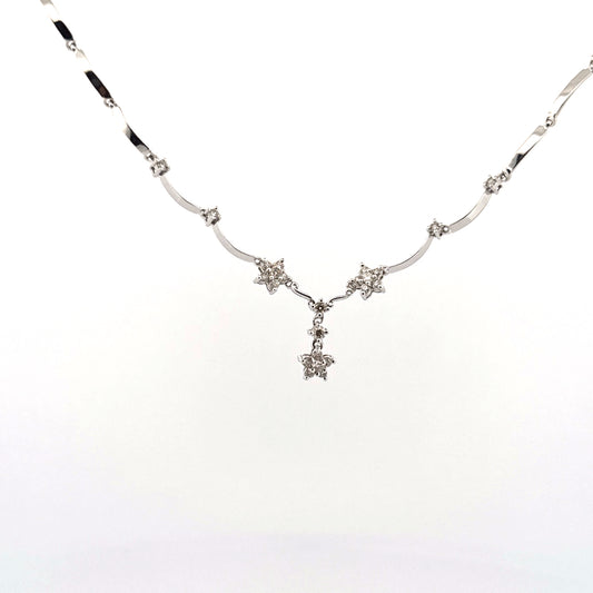 .82cttw Natural Diamond Motif Necklace in 14K White Gold