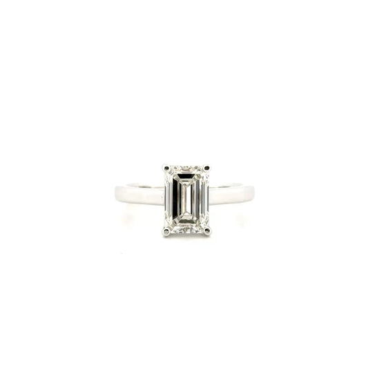 2.60ct. F VS1 Lab Grown Emerald Cut Diamond in 14K White Gold Mounting