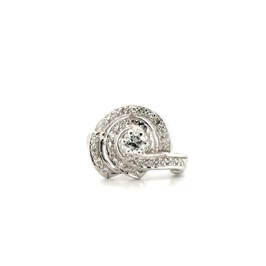 Natural Diamond Estate Ring Set in 14K White Gold
