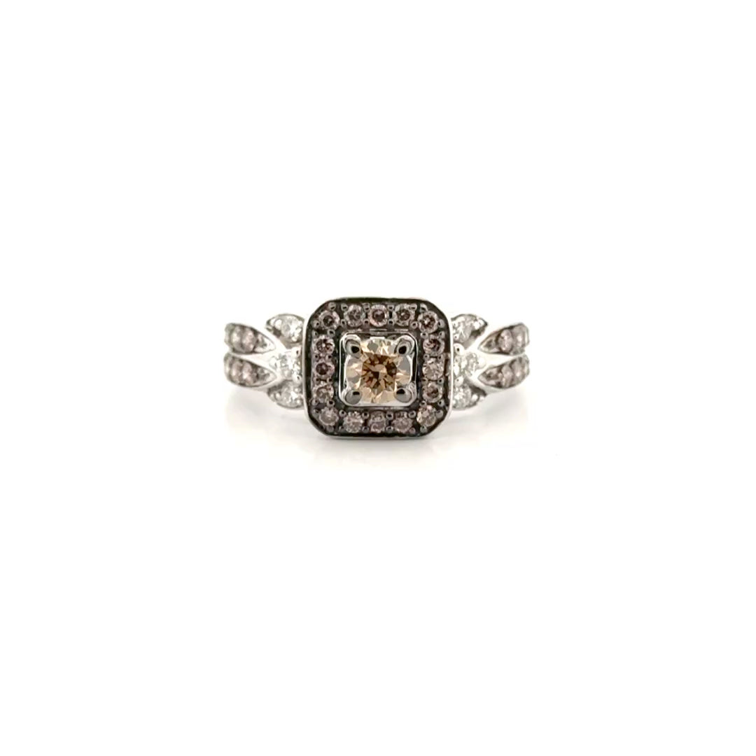 Levian Natural Diamond Set in 14K White Gold Sz 6.5
