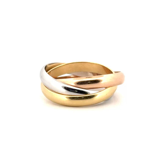 Cartier Three Band White/Yellow/Rose 18K Band