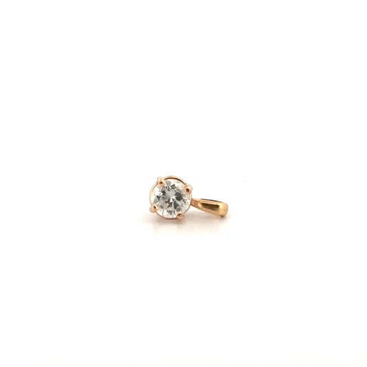Approximately .5ct Natural Round Diamond Pendant in 14K Yellow Gold