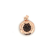Ancient Coin Pendant Set in 14K Rose Gold Nautical Style Mounting