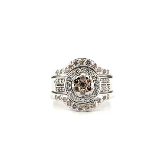 Three Piece Diamond Engagement Set in 14K White Gold