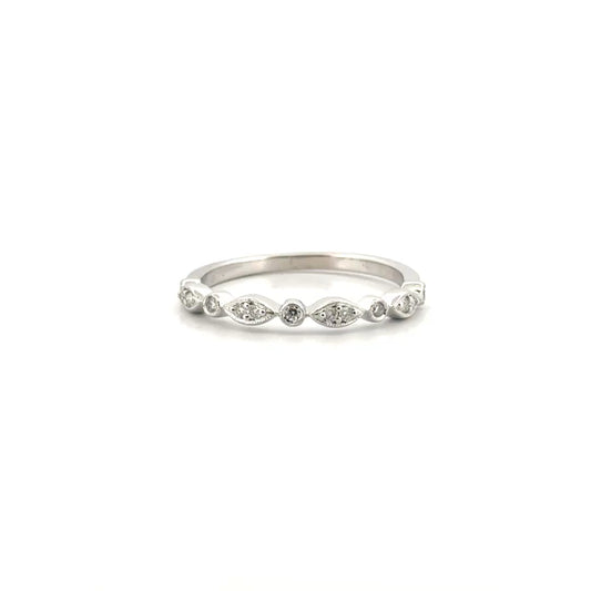 Natural Diamond Wedding Band in 14K White Gold