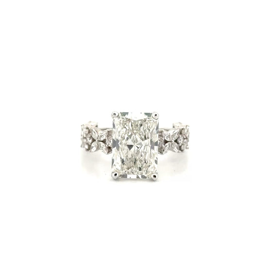 4.91ct. G VS1 Lab Elongated Radiant in 14K White Gold Mounting