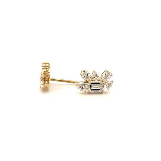 Multistone Lab Grown Diamond Fashion Earrings in 14K Yellow Gold