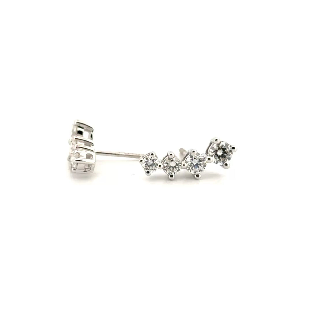 Multistone Lab Grown Diamond Fashion Earrings in 14K White Gold