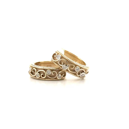 Natural Diamond Huggies in 14K Yellow Gold