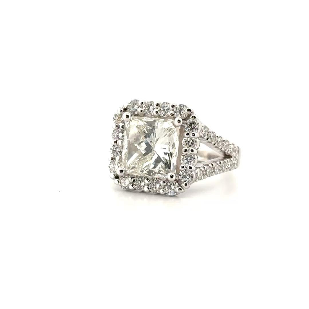 Natural GIA 5.02ct Clarity Enhanced Diamond Set in 14K White Gold Mounting