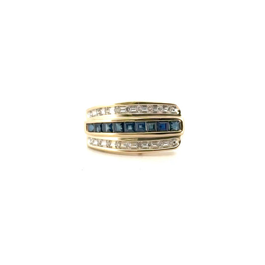 Sapphire & Diamond Pendant Set in 10K Yellow Gold