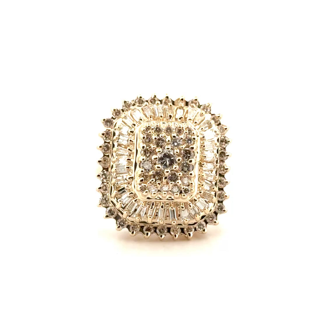 Natural Diamond Estate Ring Set in 14K Yellow Gold
