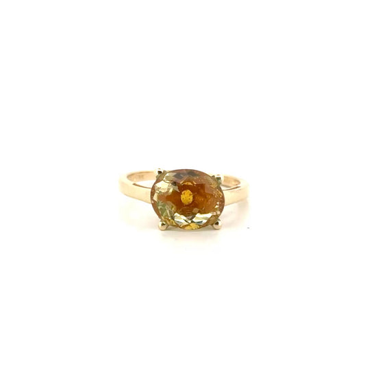 Orange Stone in 10K Yellow Gold Mounting