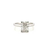 2.05ct. E VVS2 Lab Grown Elongated Radiant in 14K White Gold Cathedral Sz 7