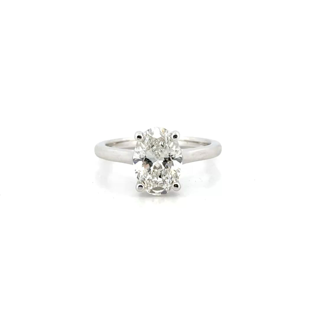2.06ct. D VS1 Lab Grown Oval in 14K White Gold Cathedral