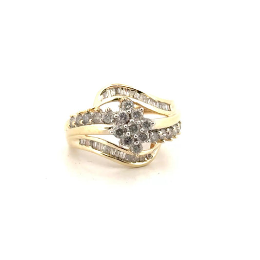 Natural Diamond Estate Ring Set in 10K Yellow Gold