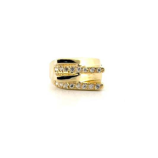 Natural Diamond Estate Fashion Ring in 18K Yellow Gold