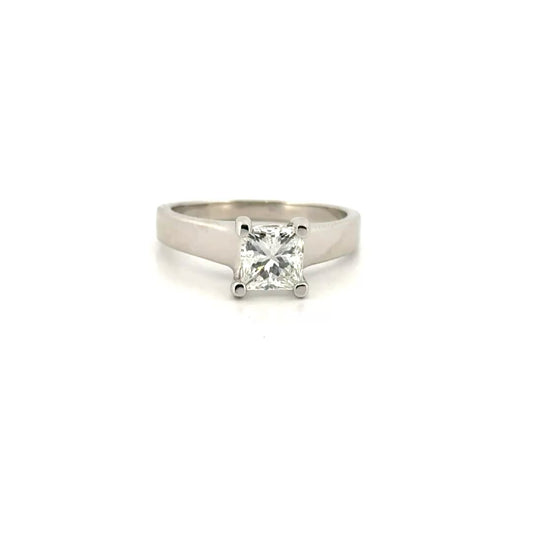 1.23ct. Princess Cut Diamond Solitaire Engagement Ring Set in Platinum