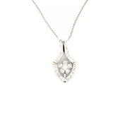 Natural Diamond Floral Motif Convertible Necklace Set in 18K White Gold