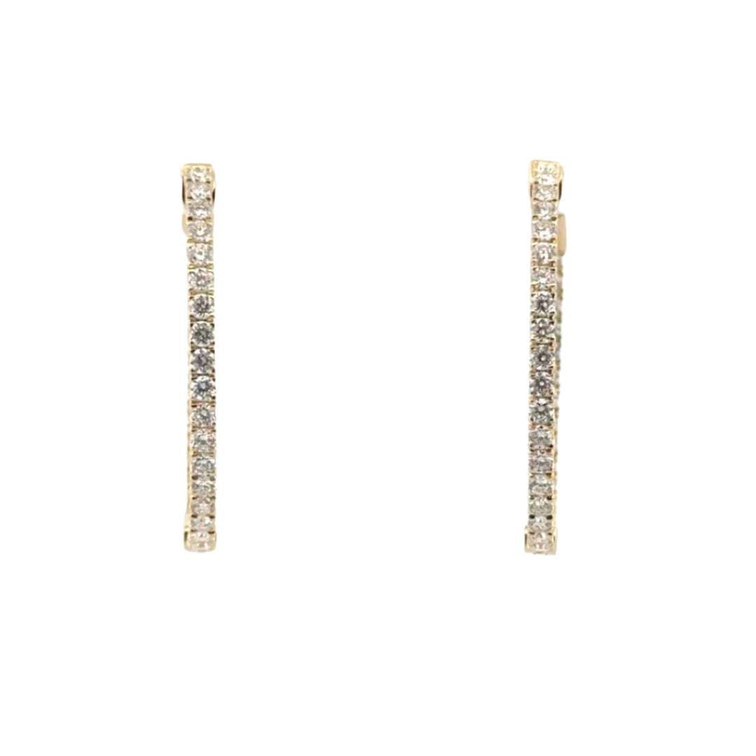1.5cttw. Natural Diamond In N Out Hoop Earrings in 14K Yellow Gold