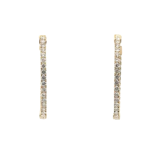 1.5cttw. Natural Diamond In N Out Hoop Earrings in 14K Yellow Gold