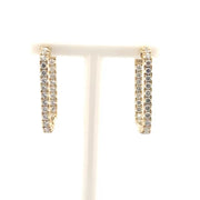 1.1cttw. Natural Diamond In N Out Square Hoop Earrings in 14K Yellow Gold
