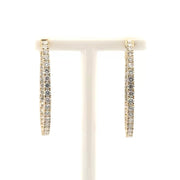 1.88cttw. Natural Diamond Hoop Earrings in 14K Yellow Gold