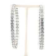 6cttw. Natural Diamond In N Out Hoops Earrings in 14K White Gold