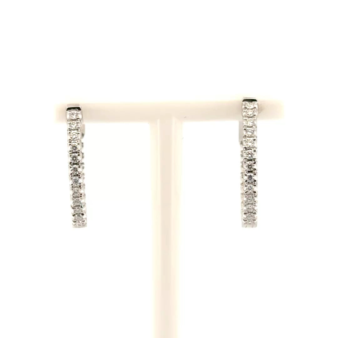 .5cttw. Natural Diamond Hoop Earrings in 14K White Gold
