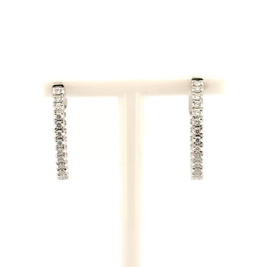 .5cttw. Natural Diamond Hoop Earrings in 14K White Gold