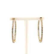 Natural Diamond In N Out Hoop Earrings in 14K Yellow Gold