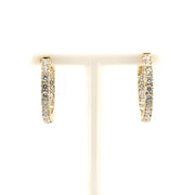 1.33cttw. Natural Diamond In N Out Hoop Earrings in 14K Yellow Gold