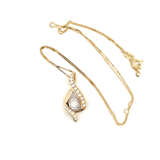 Natural Diamond Pendant in 14K Yellow Gold on 14K Yellow Gold